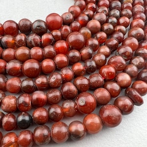 Old Mali Carnelian Slightly Graduated African Trade Beads. 5-10mm Ethnic Tribal Jewelry Supply. TBW-275