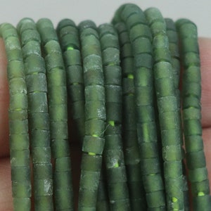 Serpentine Jade Tube Beads 3-4mm 3 Strands GMB-552