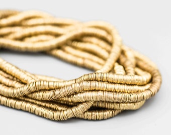 900 Gold Color Interlocking Cap Beads. Long Strand 4mm Interlocking Domed Crisp Metal Beads. MB-111-G