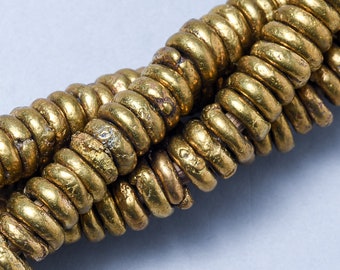 160 Rustic Brass Beads. African handmade Brass Beads.  MB-212