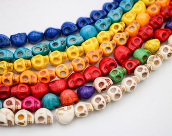 40 Skull Beads. 8x10mm Suger Skull Halloween Beads. SKULL-2