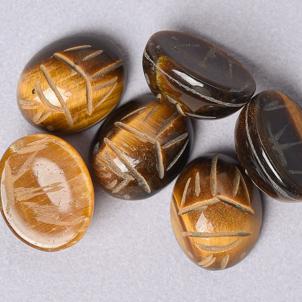 6 Vintage Egyptian Revival Scarab Cabochons. Tiger Eye Gemstone scarab cabs. CAB-186