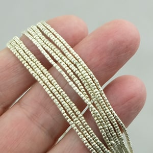 600 Tiny Silver Beads. Ethiopian Silver Plated  Heishi Beads. MB-23-S