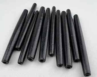 Cuentas de hueso de pipa de pelo negro de 3" - Juego de 10 cuentas - La mejor calidad - Suministro de joyería - Nativo americano. BONE-27