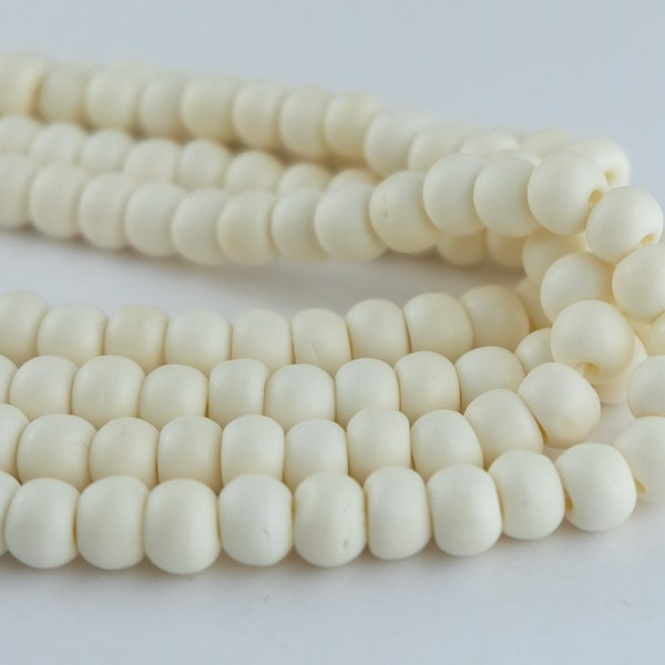 110 Bone Beads. 8x6mm Mala Bone Beads. BLS-8