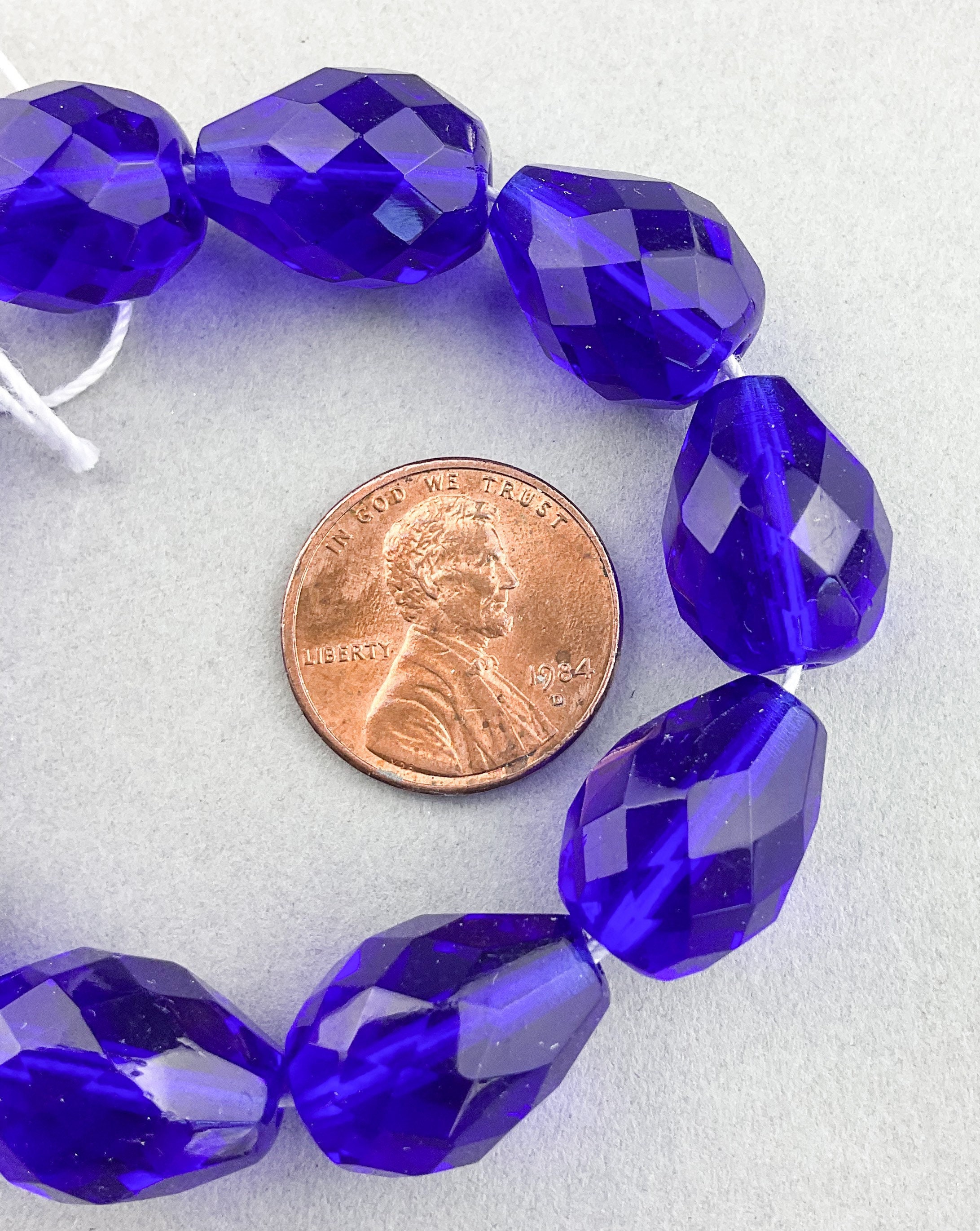 トロールビーズ　インディアンクレス 10 Teardrop 16mm Czech Cobalt Blue Glass Beads. CZ-525 - Etsy