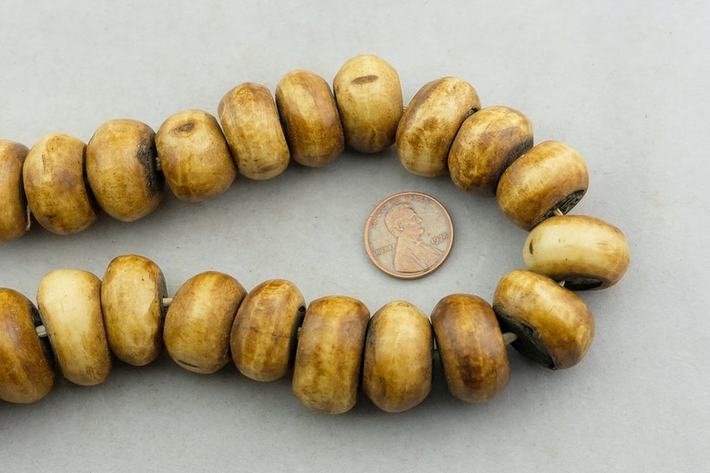 African Bone Kenya Beads - Large Hole Ethnic Bone Home Decor Beads. AB ...