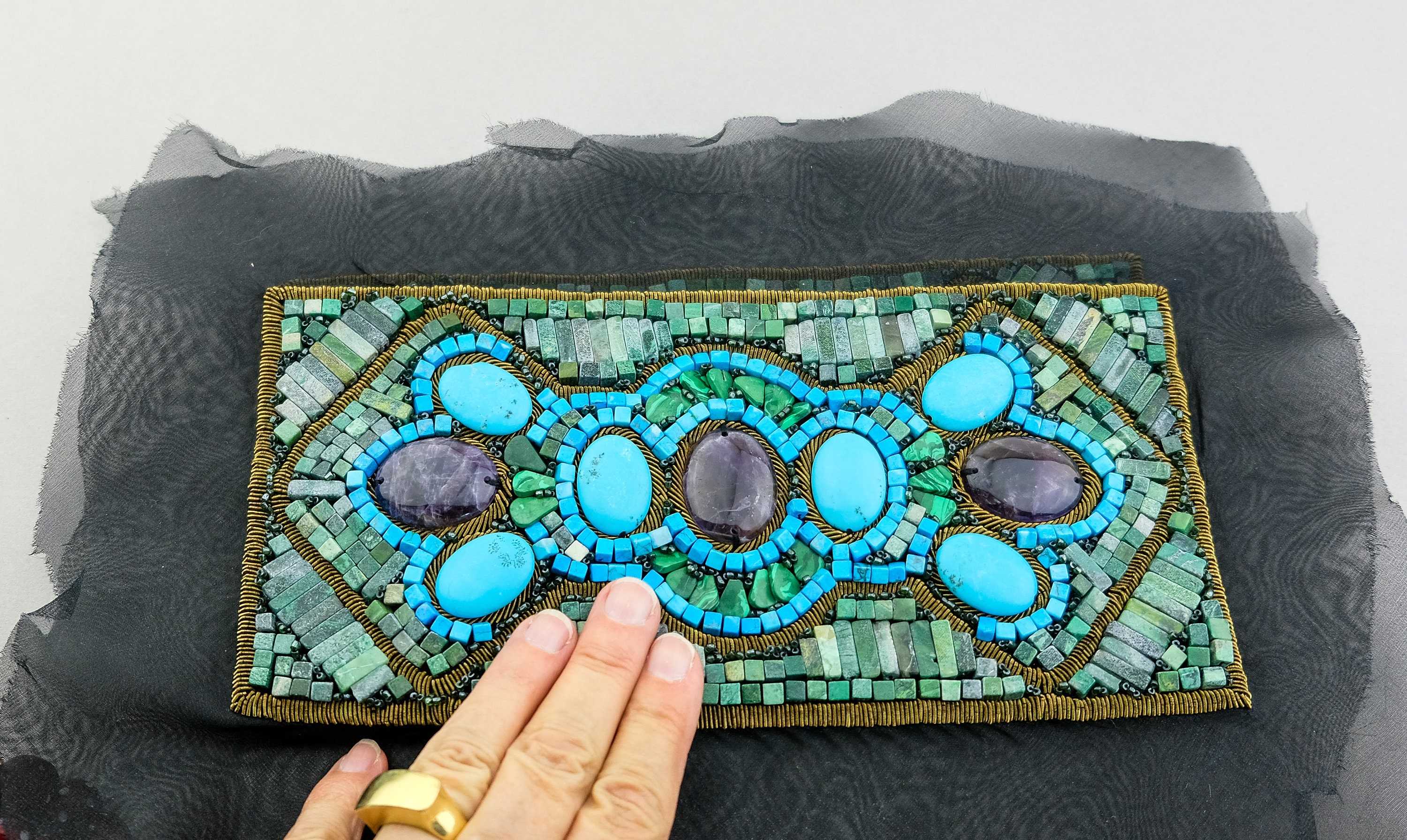 Judith Lieberman Gemstone Beads Purse Panel. TB-3061 - Etsy display picture 3