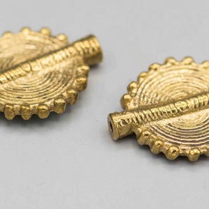 Ashanti African Brass Trade Beads 28x22mm set of 2 SKU-PEN-50 image 2
