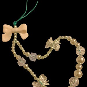 Coquette Beaded Phone Charm -Handmade Beaded Wristlet Strap for Cell Phone