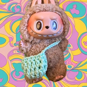 Umhängetasche für Labubu -Handmade Accessoire -Häkeln -Miniatur Geldbörse NUR -OHNE PUPPE