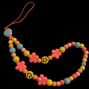 Groovy Beaded Phone Charm -Handmade Beaded Wristlet Strap for Cell Phone