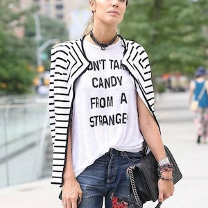 Don't Take Candy From A Stranger ladies t-shirt