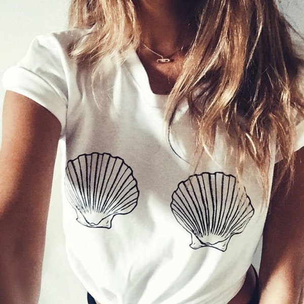 Seashell beach ocean ladies t-shirt