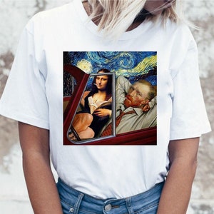 Mona Lisa Van Gogh ladies t-shirt