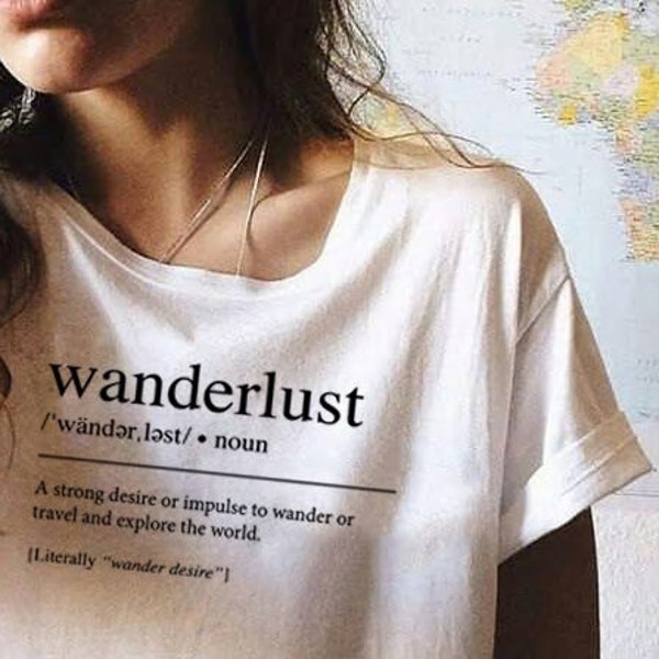 T-shirt da donna viaggiatrice Wanderlust