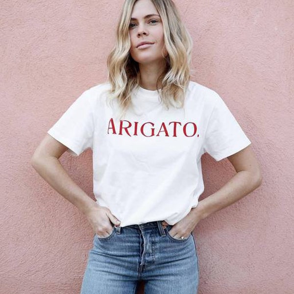 Arigato thanks ladies t-shirt