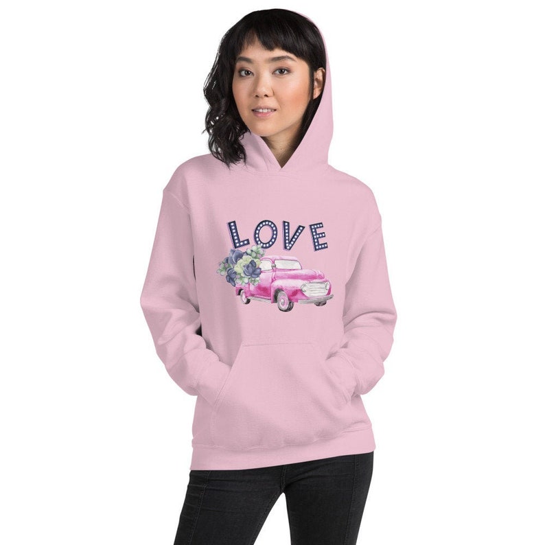 Love Shirt Love Hoodie Valentine Hoodie Pink Truck - Etsy