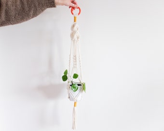 Macrame Plant Hanger - Orange and Mustard