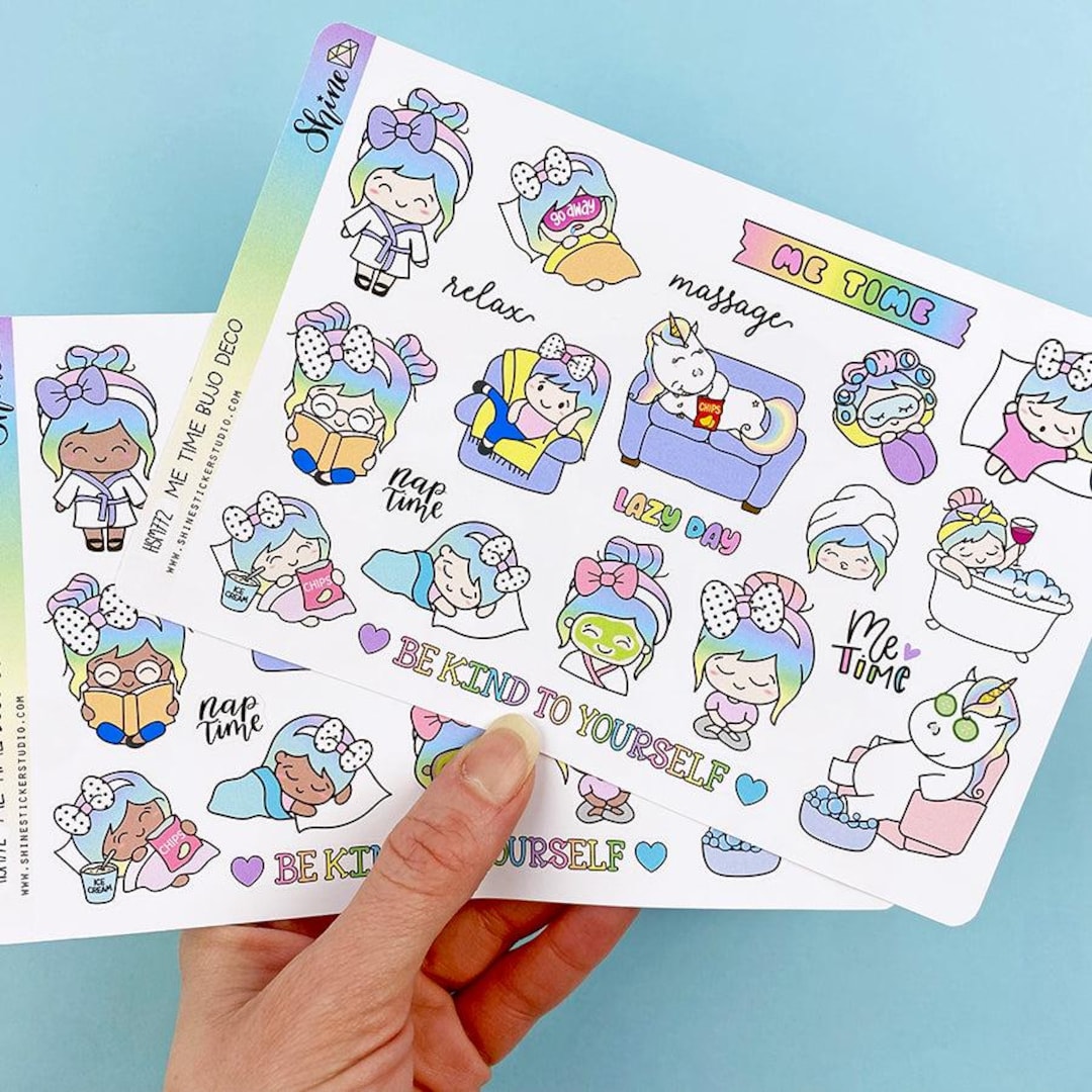 Luna and Star Me Time Bujo Deco Planner Stickers - Etsy