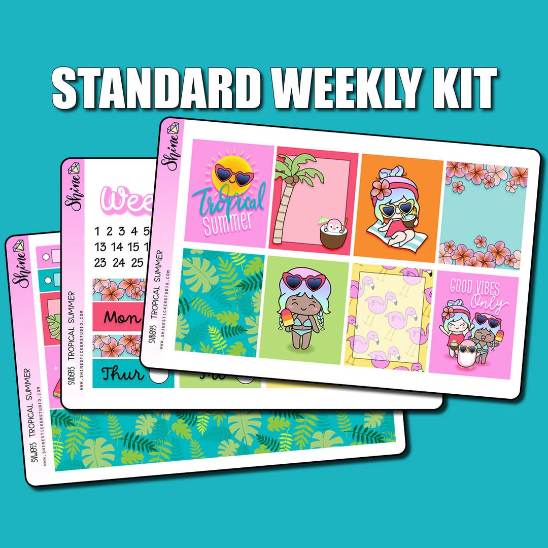 Tropical Summer Standard Weekly Planner Sticker Kit Bullet Journal ...