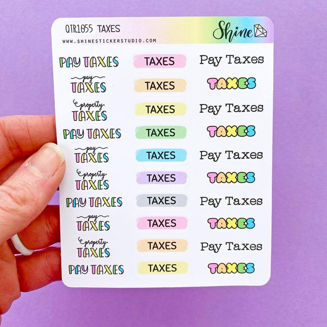 Pay Taxes Typography Deco Stickers - Etsy