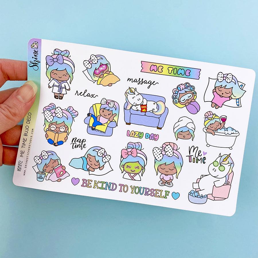 Luna and Star Me Time Bujo Deco Planner Stickers - Etsy