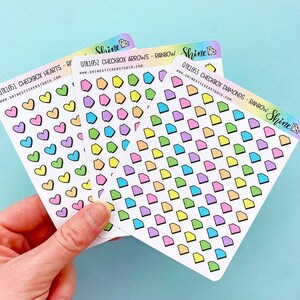 Decorative Rainbow Check Box Planner Stickers