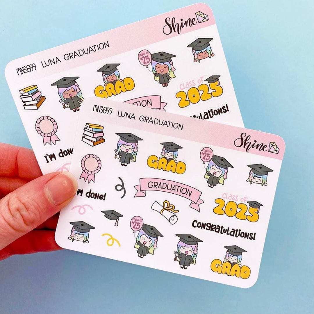 Luna Graduation Planner Stickers Mini Sheet - Etsy