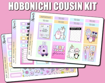 Best Friends Forever - Hobonichi A5 Cousin Weekly Sticker Kit - Planner Stickers Bullet Journal Happy Planner