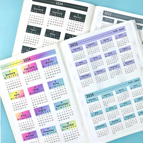 2024 2025 Printable Calendar for Hobonichi Weeks Bullet Journal