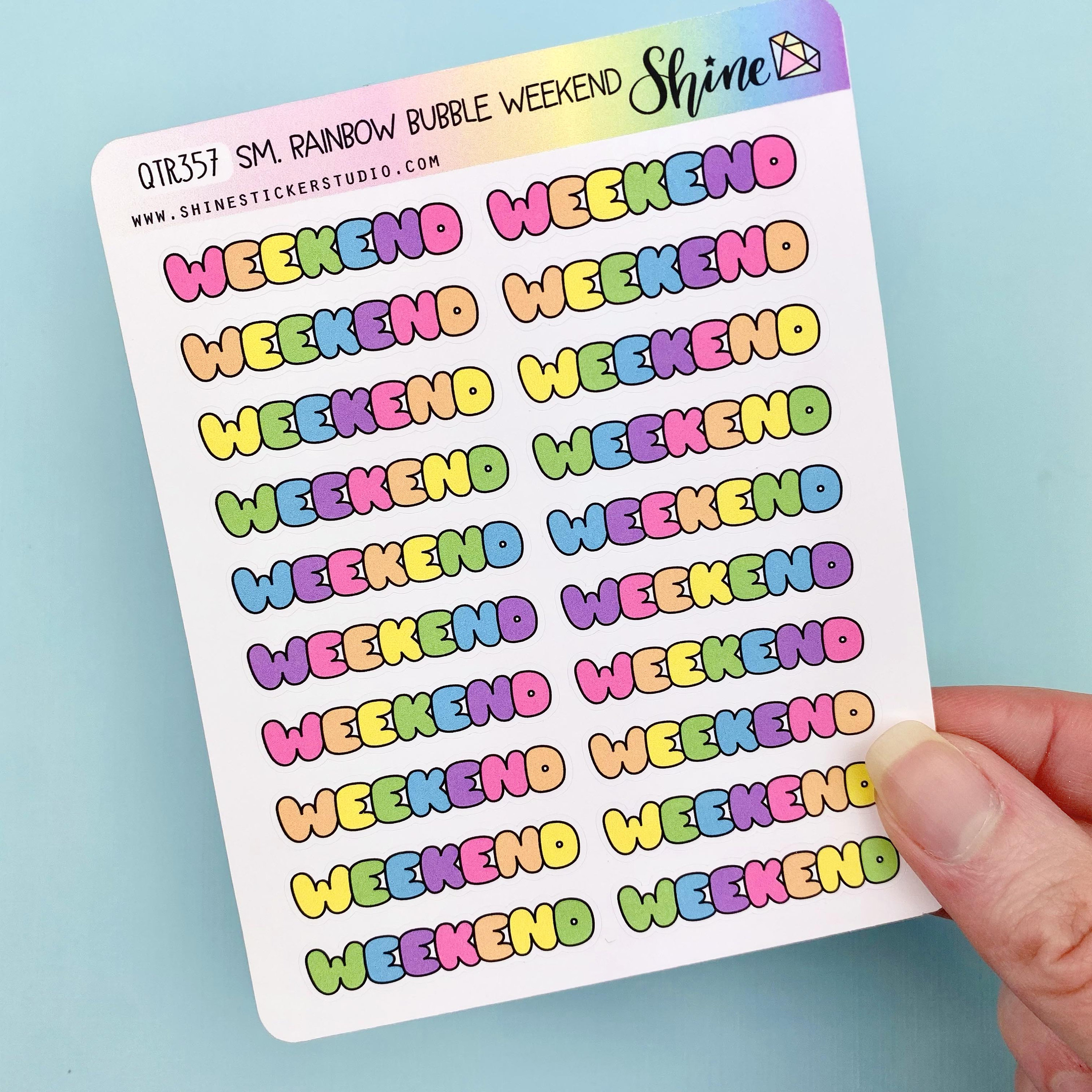 Small Rainbow Bubble Letter Alphabet Stickers