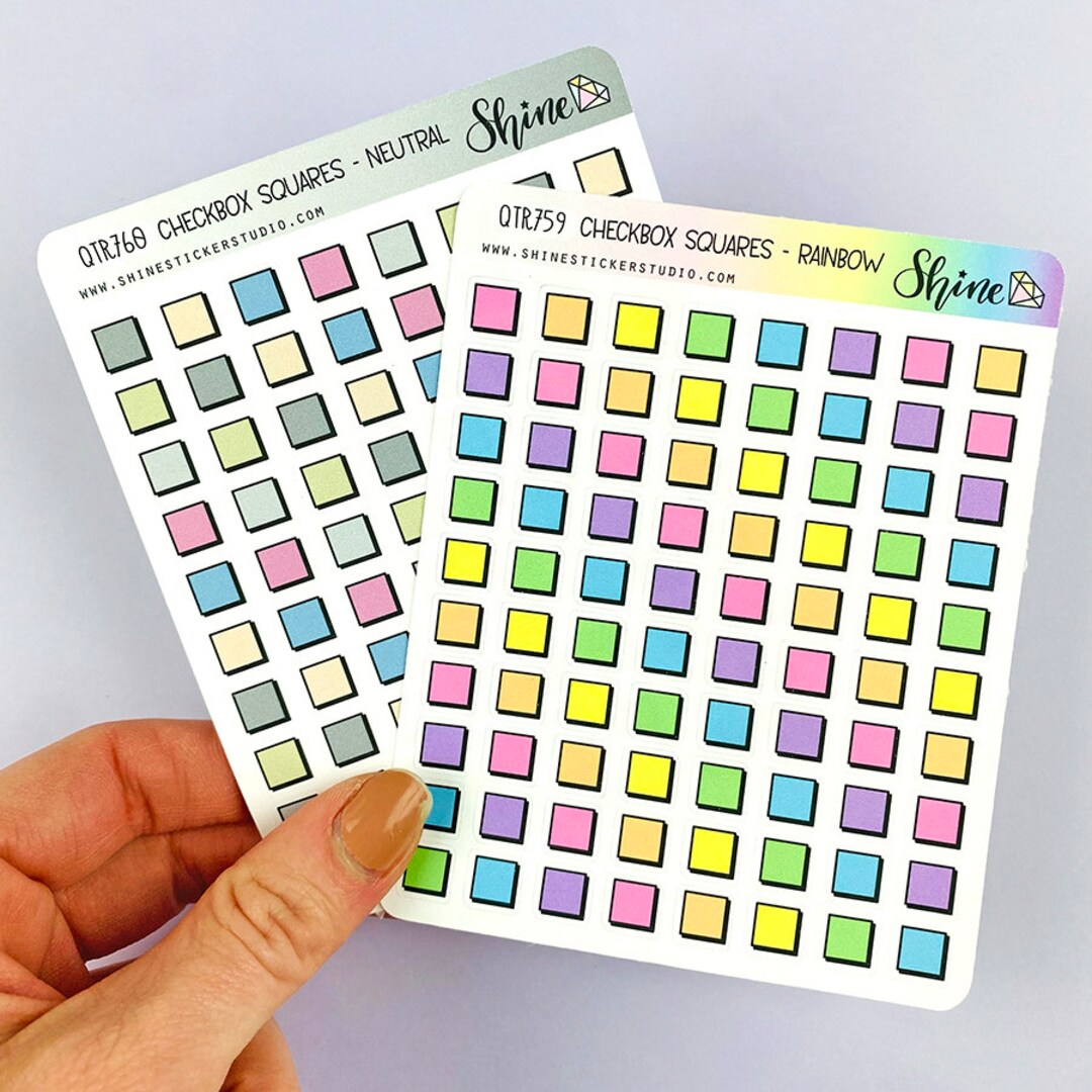 Checklist Square Box Stickers Planner Stickers ECLP Hobonichi Bullet ...