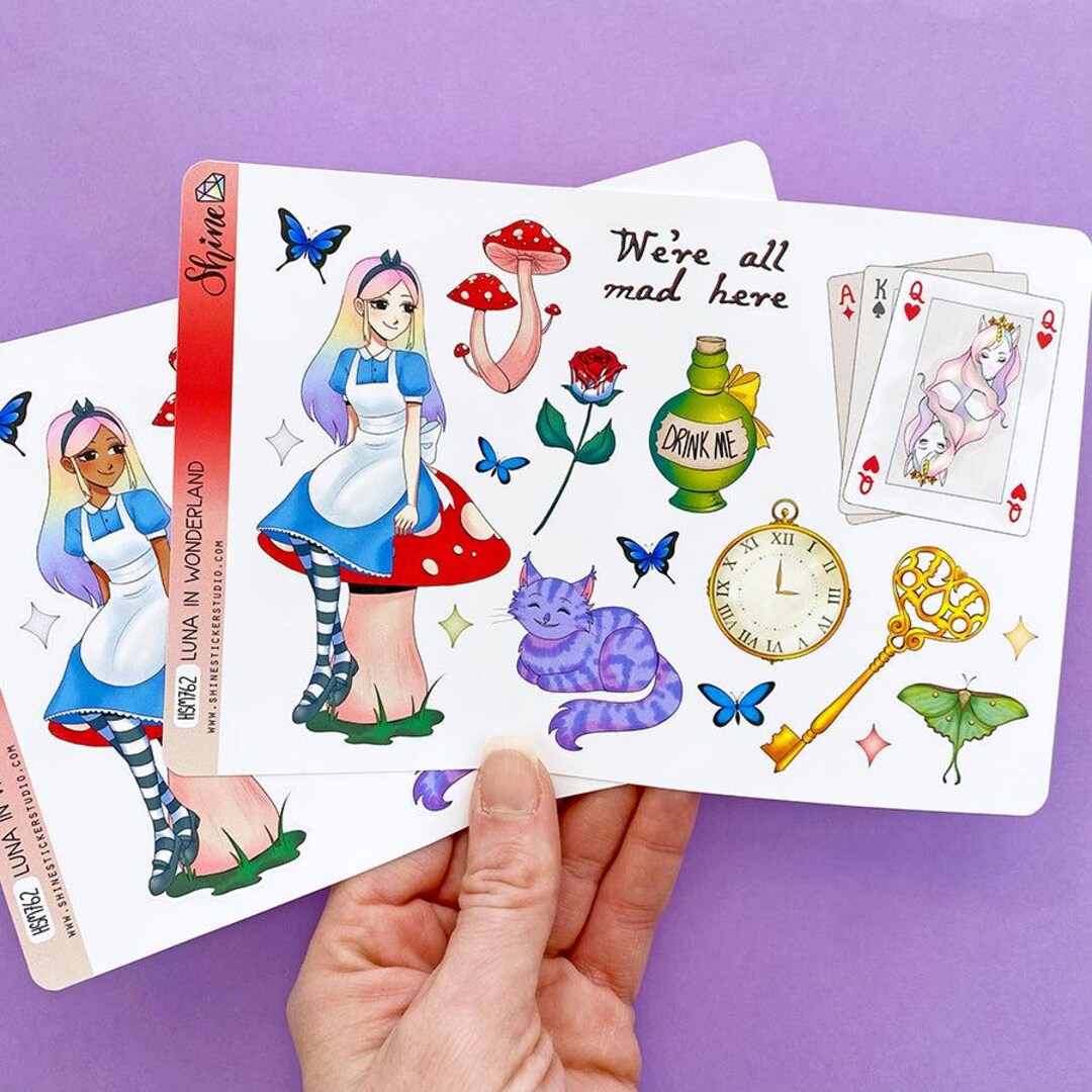 Luna in Wonderland Bujo Deco Planner Stickers - Etsy