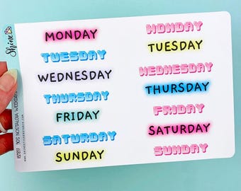 90s Nostalgia Weekday Planner Stickers