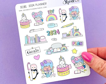 2024 Planner Deco Stickers Planner Stickers Happy Planner Life Planner Print Pression Hobonichi Weeks Cousin Luna Planner Girl Stationery