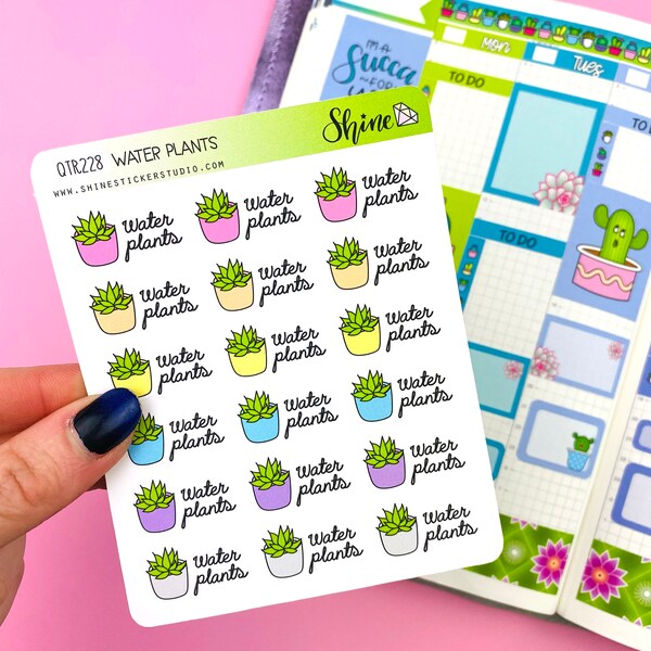 Water Plants Stickers - Planner Stickers Happy Planner Life Planner Print Pressions Hobonichi Weeks Hobonichi Cousin