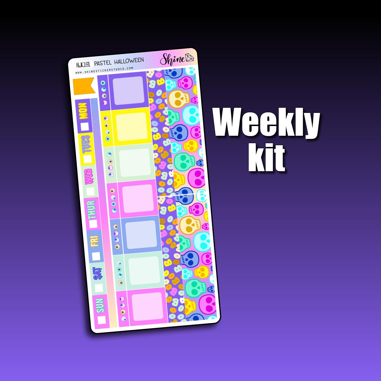 Pastel Halloween Hobonichi Weeks Sticker Kit Planner Stickers Bullet ...