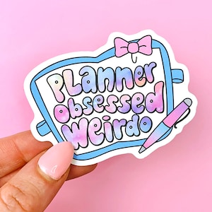 Pegatina troquelada de Weirdo obsesionado con el planificador: pegatina troquelada para cuaderno de viajero, álbum de recortes, planificador, doodle