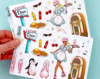 Luna's Diner Bujo Deco Planner Stickers