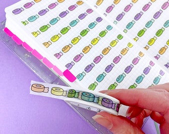Rainbow Washi Rolls Washi Tape Colorful Doodle Deco Tape Pastel Colored Washi Tape Planner Girl Washi Tape