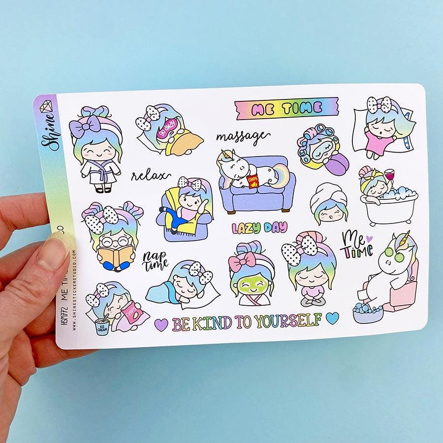 Luna and Star Me Time Bujo Deco Planner Stickers - Etsy