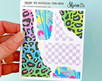 90s Nostalgia Torn Paper Stickers