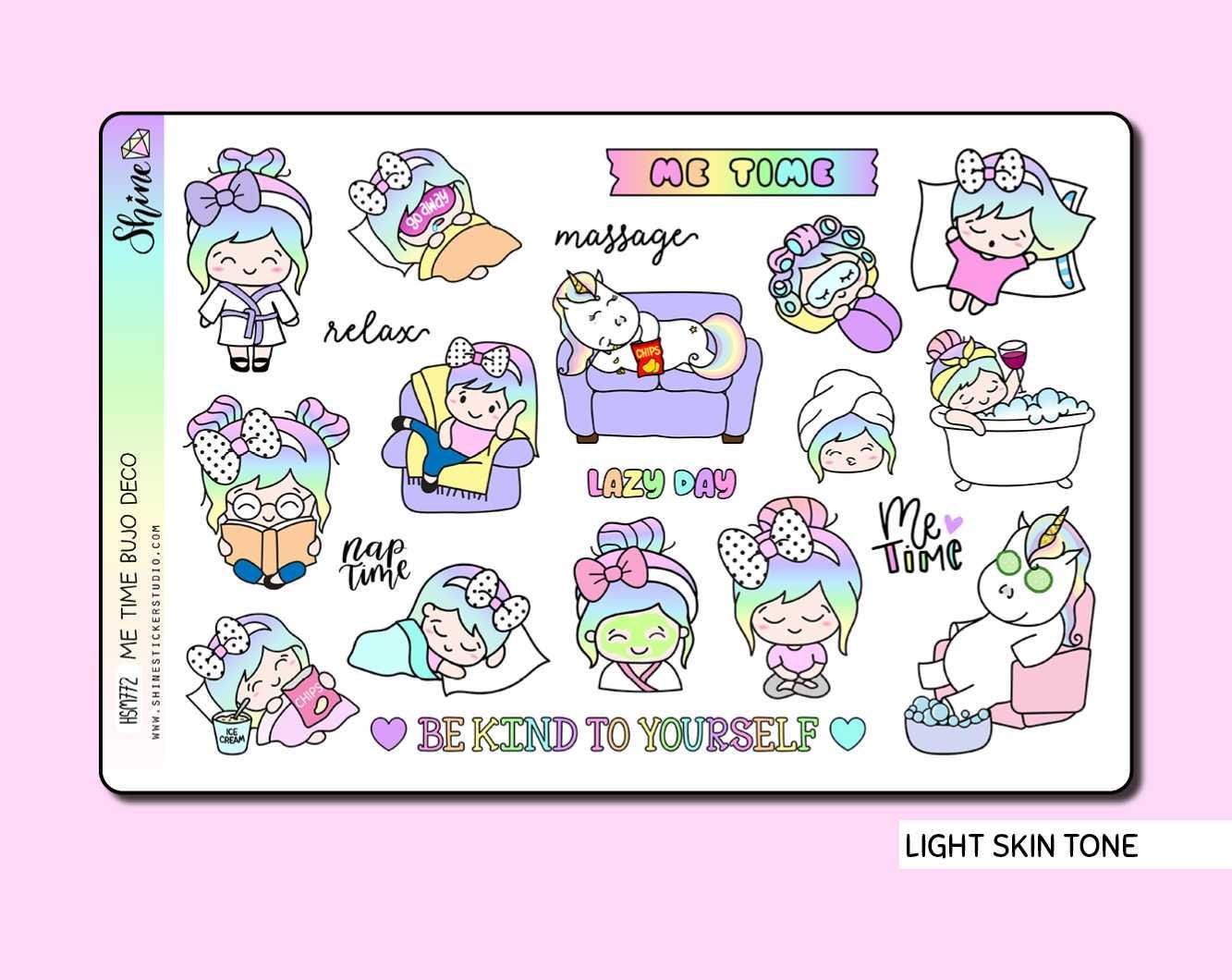 Luna and Star Me Time Bujo Deco Planner Stickers - Etsy