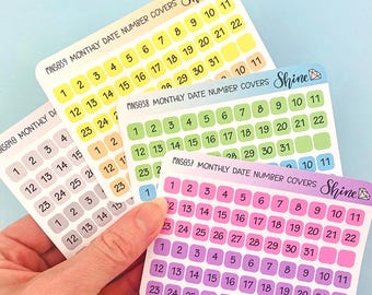 Monthly Date Number Covers Mini Sheet
