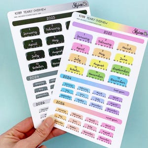2025 Hobonichi Cousin Yearly Overview Sticker Kit