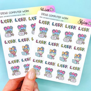 Luna Computer Work Stickers - Planner Stickers Happy Planner Life Planner Print Pression Journal Luna Laptop Stickers
