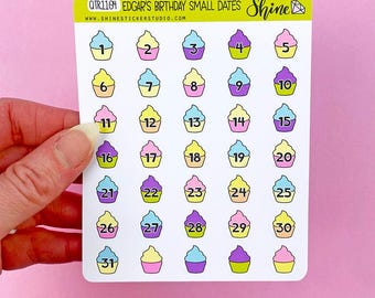 Edgar's Birthday Small Dates Planner Stickers