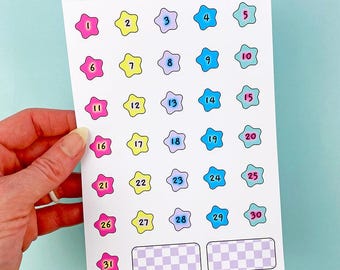 90s Nostalgia Large Date Number Planner Stickers