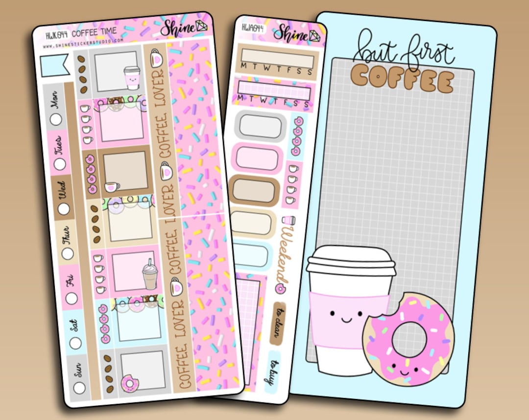 Coffee Time - Hobonichi Weeks Sticker Kit - Planner Stickers Bullet ...